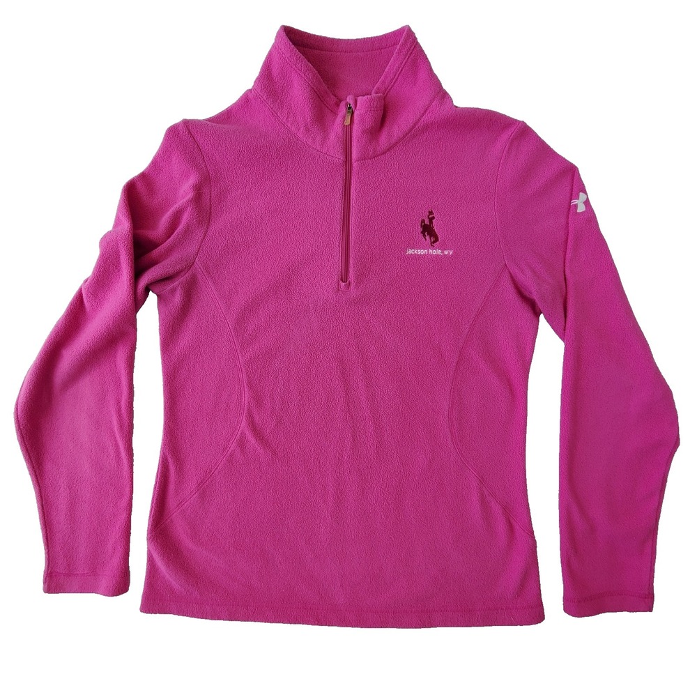 Under Armour Pink Fleece 1/4 Zip Pullover Jackson Hole WY Medium